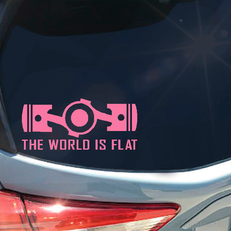 The World Is Flat Pistons Vinyl Sticker