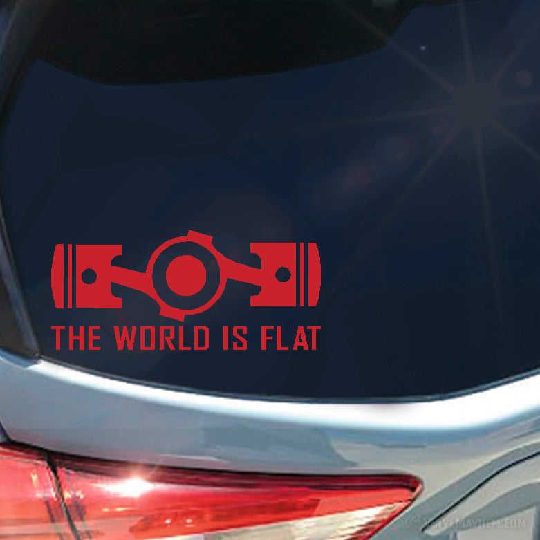 The World Is Flat Pistons Vinyl Sticker