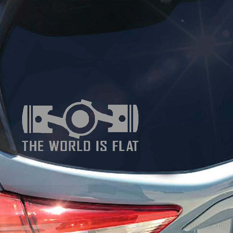 The World Is Flat Pistons Vinyl Sticker
