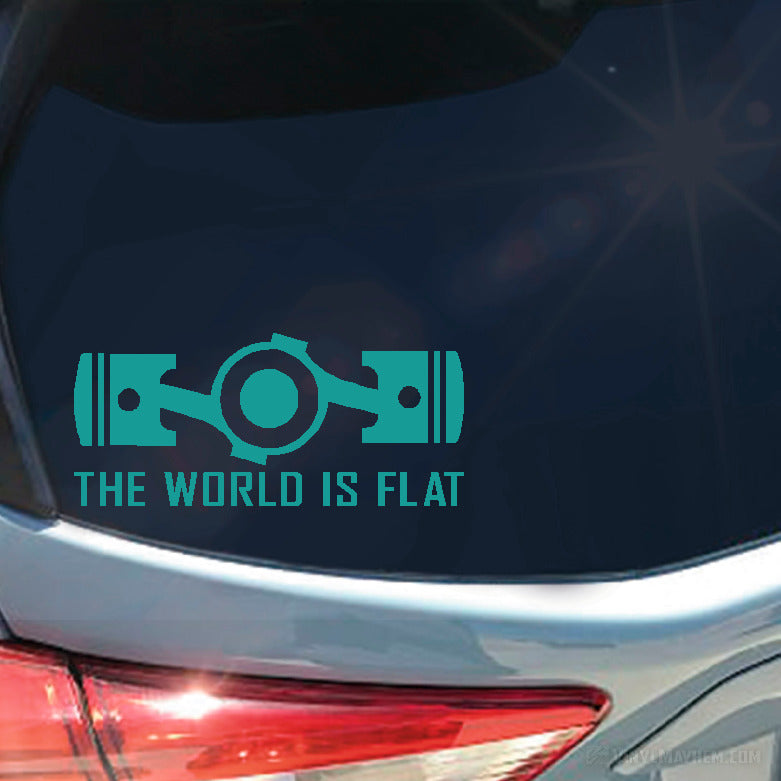The World Is Flat Pistons Vinyl Sticker