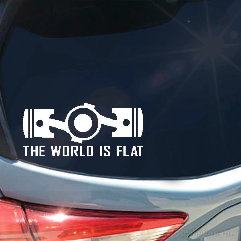 The World Is Flat Pistons Vinyl Sticker