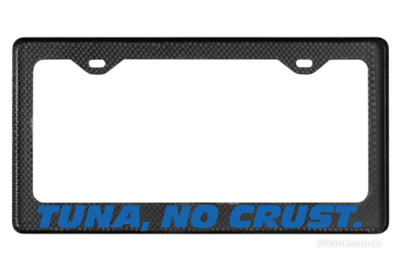 Tuna No Crust carbon fiber license plate frame