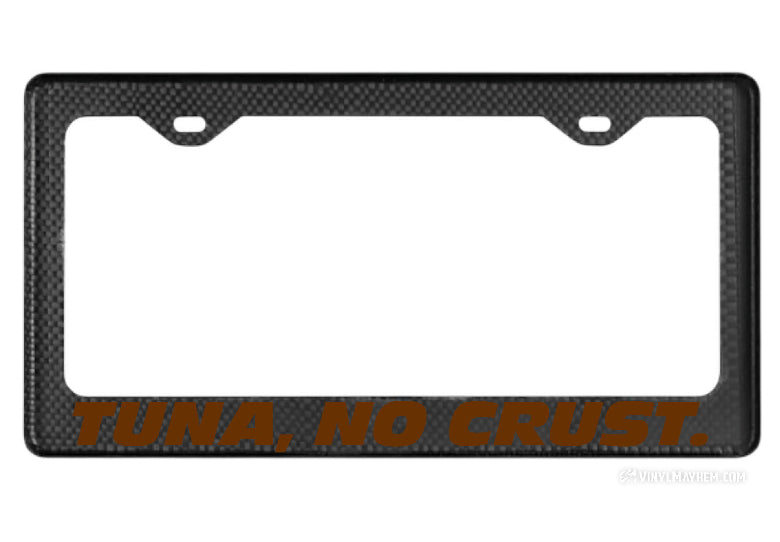 Tuna No Crust carbon fiber license plate frame