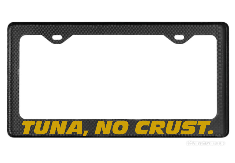 Tuna No Crust carbon fiber license plate frame