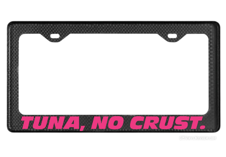 Tuna No Crust carbon fiber license plate frame