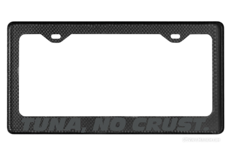 Tuna No Crust carbon fiber license plate frame