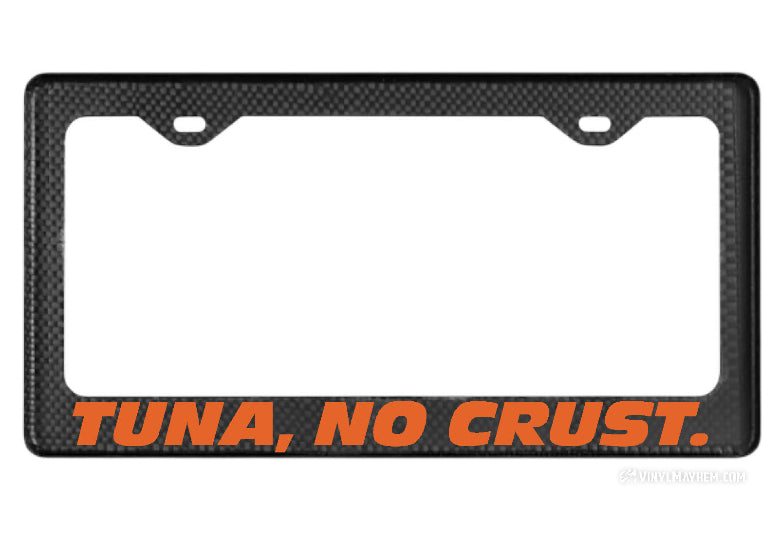 Tuna No Crust carbon fiber license plate frame