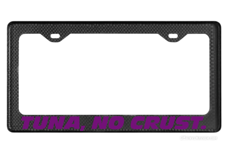 Tuna No Crust carbon fiber license plate frame