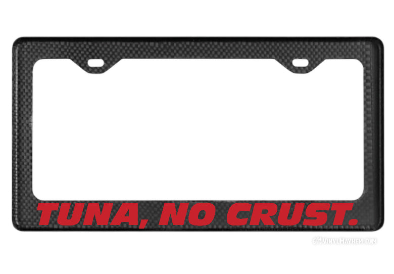 Tuna No Crust carbon fiber license plate frame