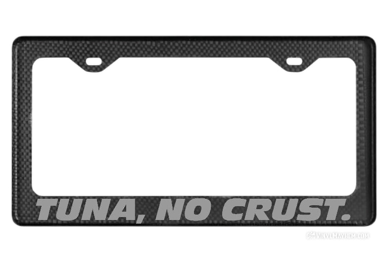 Tuna No Crust carbon fiber license plate frame