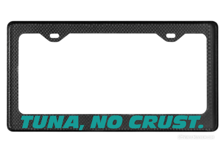 Tuna No Crust carbon fiber license plate frame