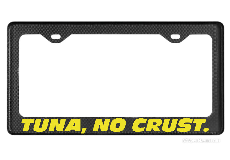 Tuna No Crust carbon fiber license plate frame