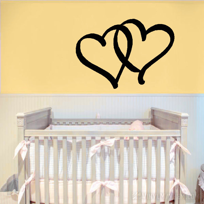 Two Hearts Calligraphy Style vinyl sticker