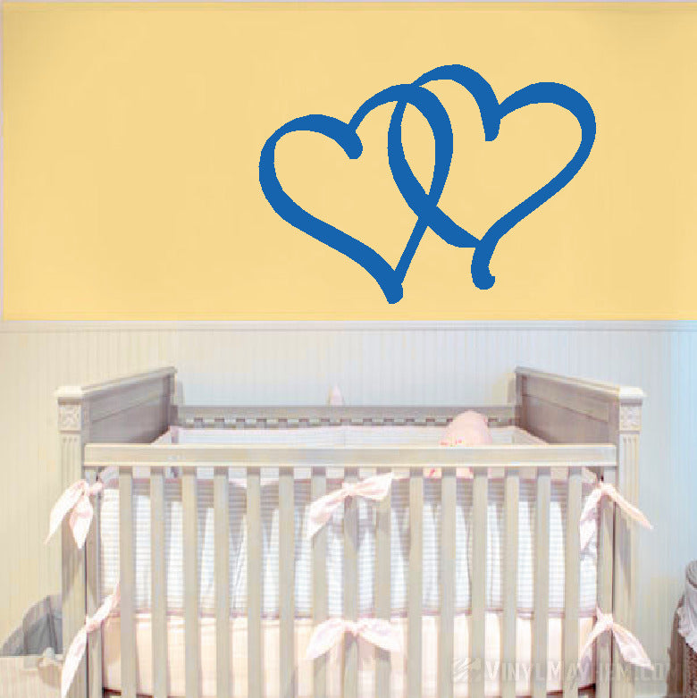 Two Hearts Calligraphy Style vinyl sticker