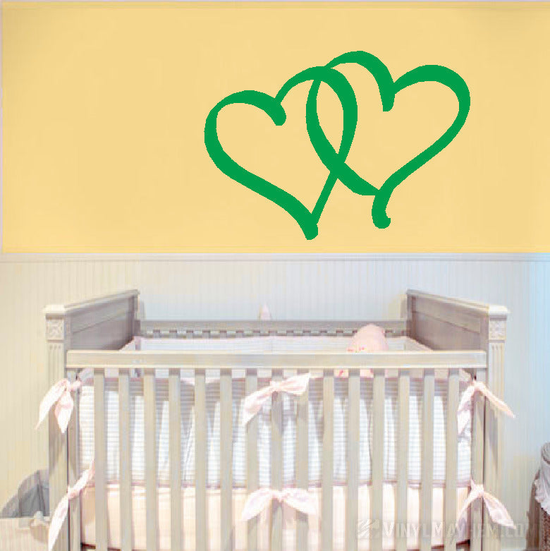 Two Hearts Calligraphy Style vinyl sticker