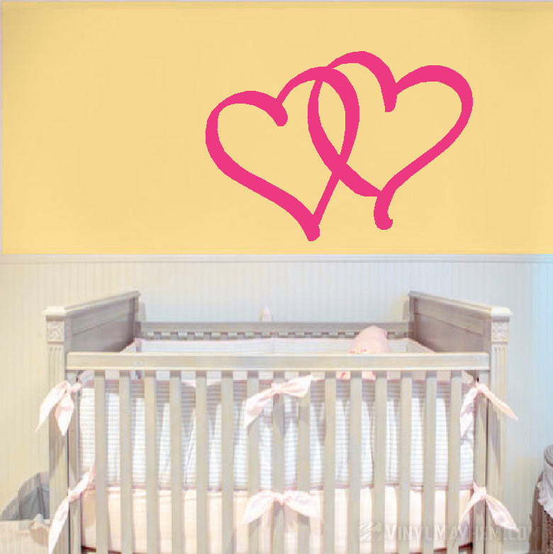 Two Hearts Calligraphy Style vinyl sticker