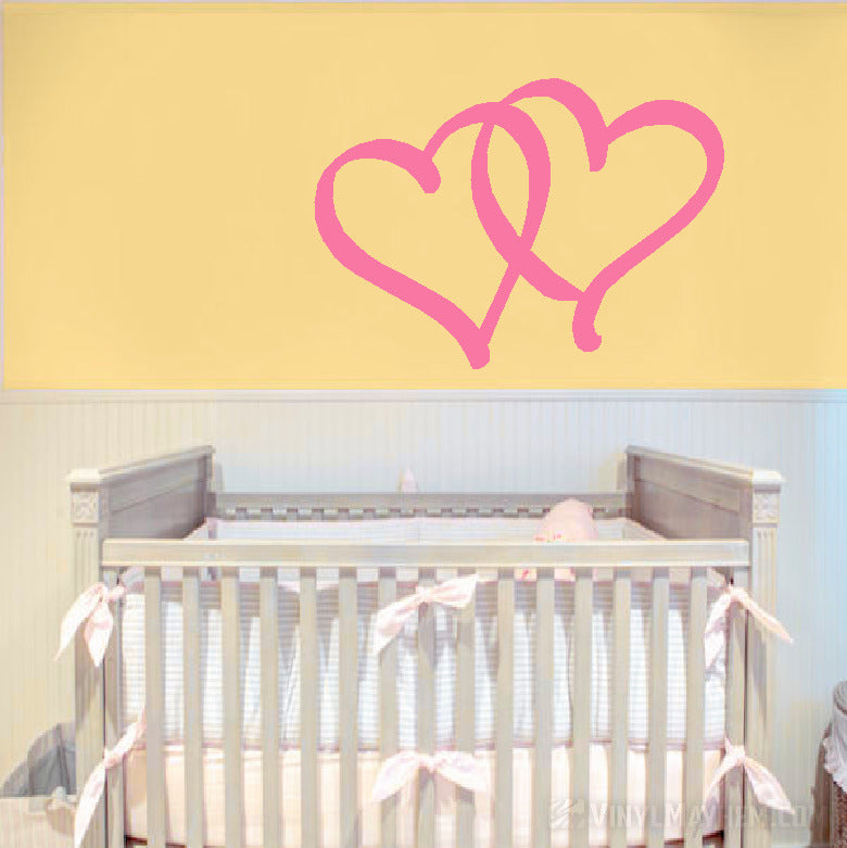 Two Hearts Calligraphy Style vinyl sticker