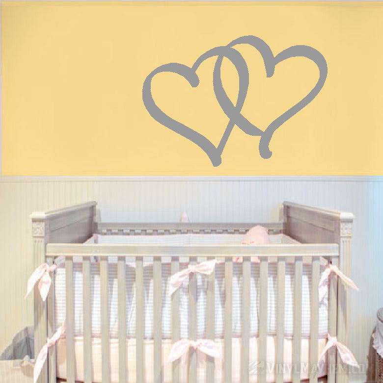 Two Hearts Calligraphy Style vinyl sticker