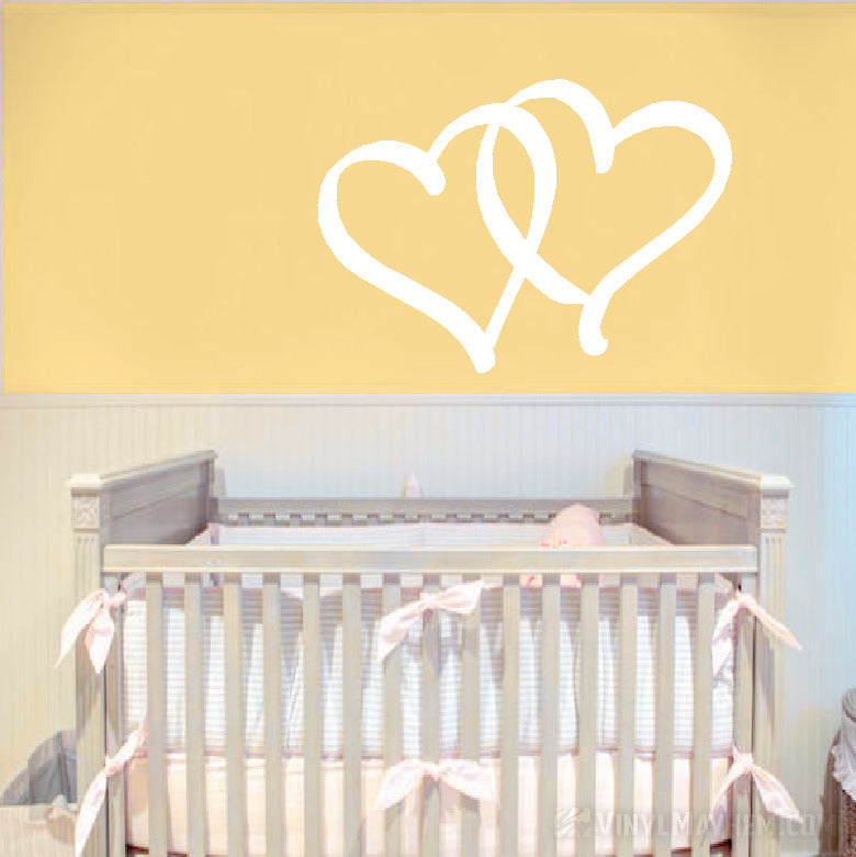 Two Hearts Calligraphy Style vinyl sticker