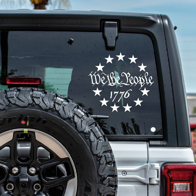 We The People 1776 stars in circle vinyl sticker