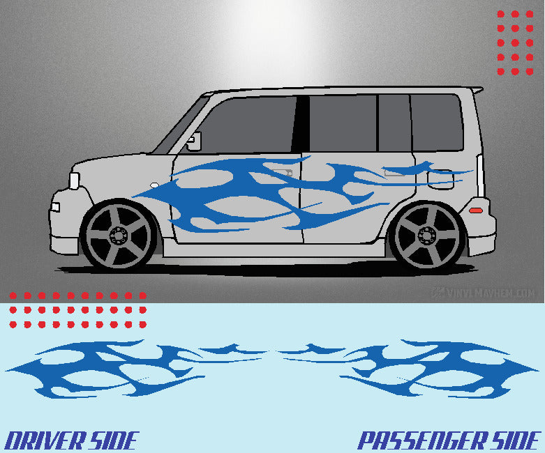 Wide Tribal Flame vinyl graphic kit