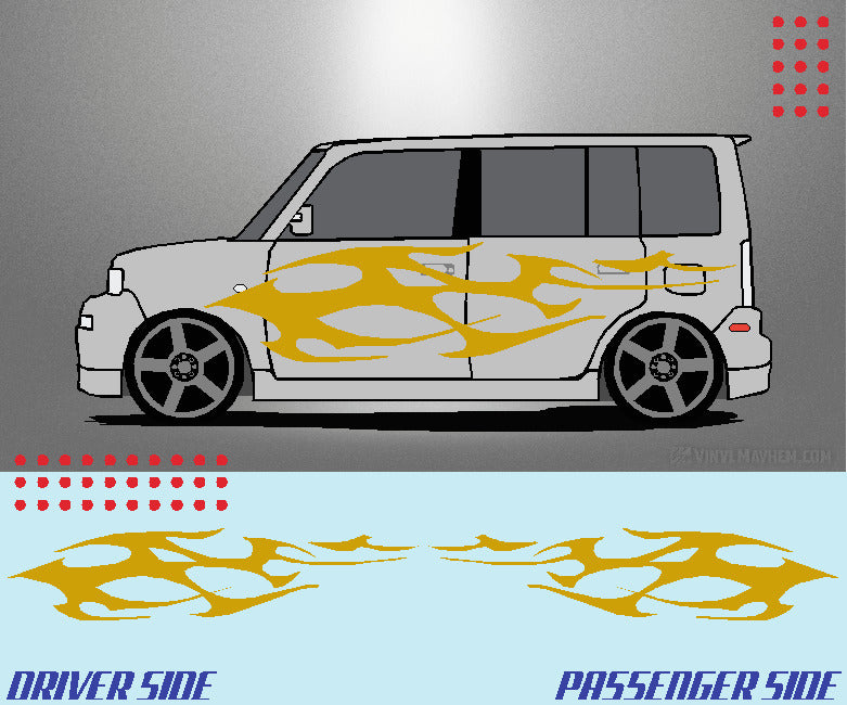 Wide Tribal Flame vinyl graphic kit