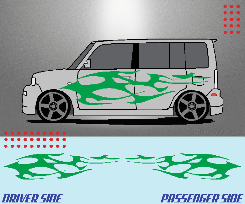 Wide Tribal Flame vinyl graphic kit
