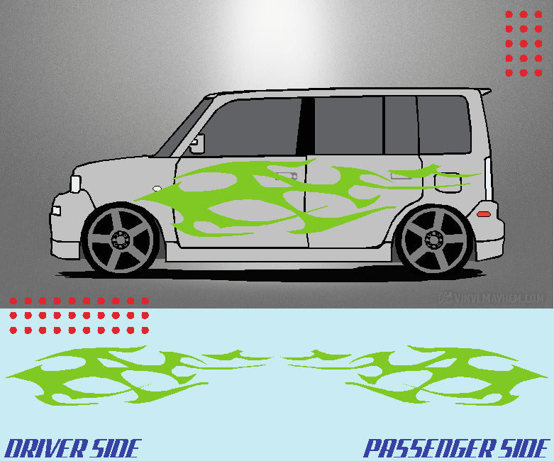Wide Tribal Flame vinyl graphic kit