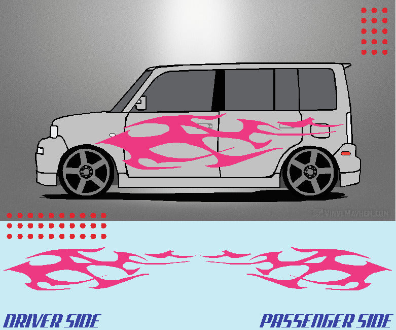 Wide Tribal Flame vinyl graphic kit