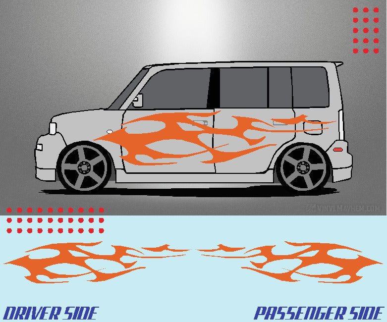 Wide Tribal Flame vinyl graphic kit