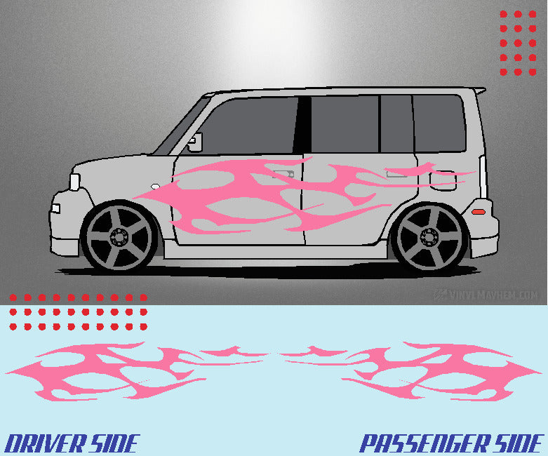 Wide Tribal Flame vinyl graphic kit