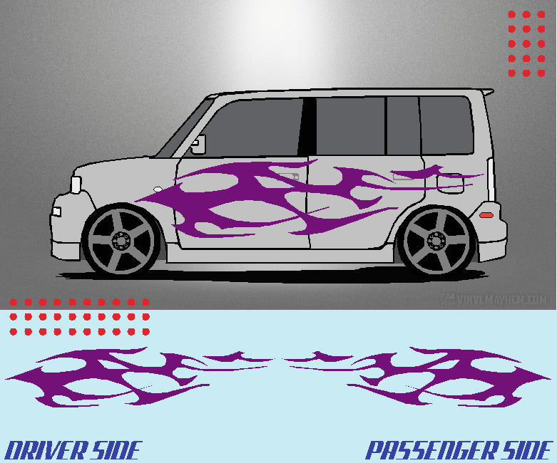 Wide Tribal Flame vinyl graphic kit