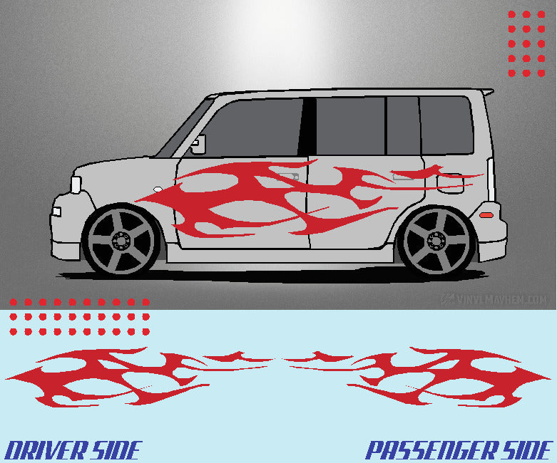 Wide Tribal Flame vinyl graphic kit