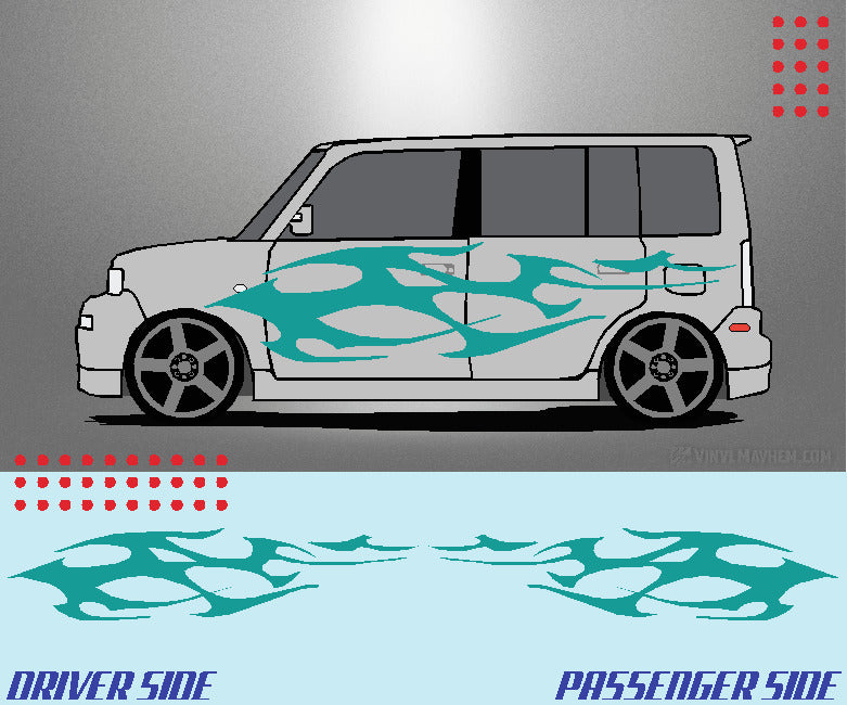 Wide Tribal Flame vinyl graphic kit