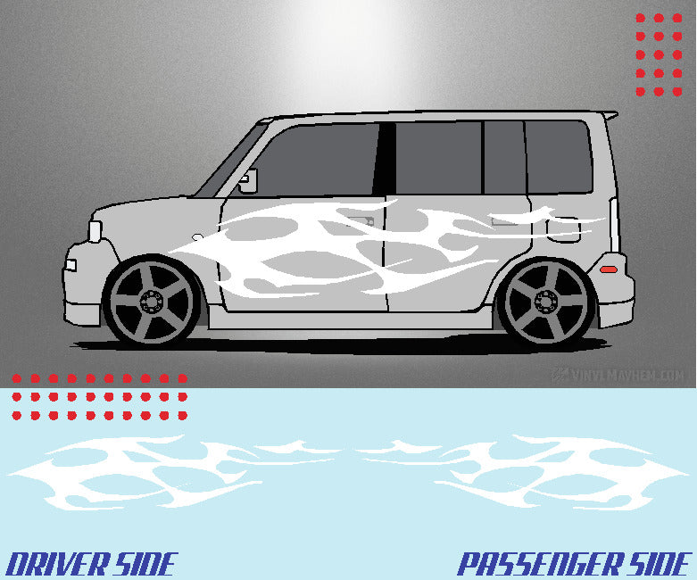 Wide Tribal Flame vinyl graphic kit