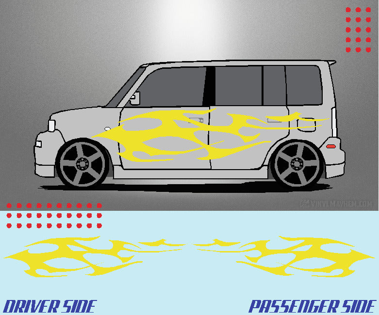 Wide Tribal Flame vinyl graphic kit