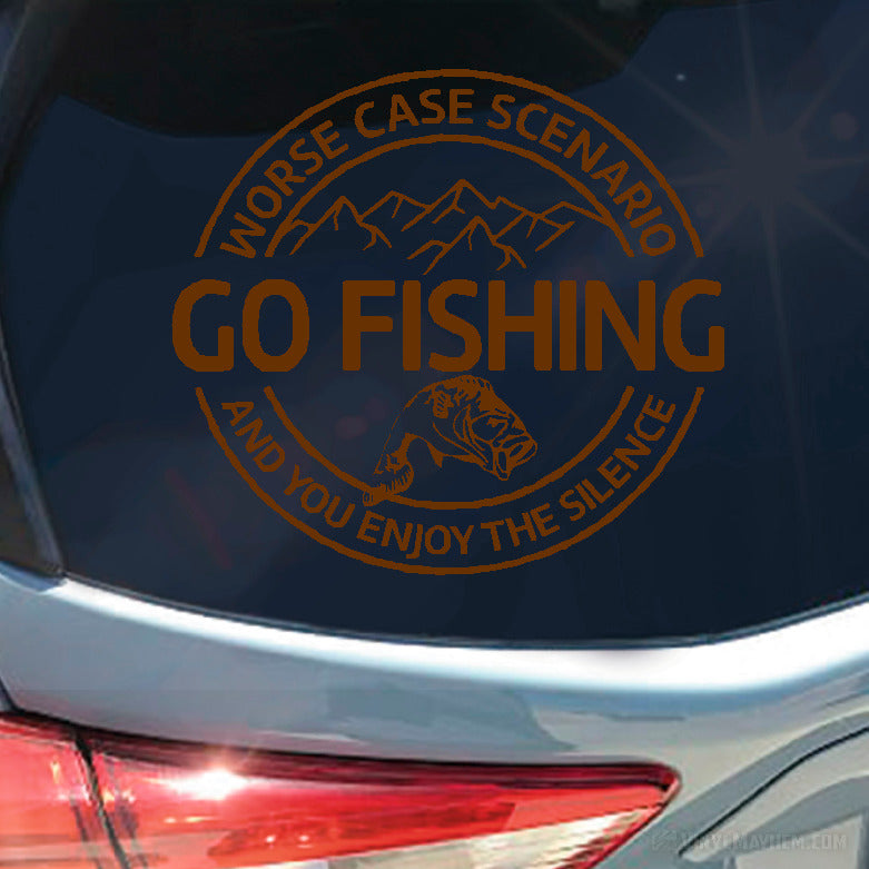 Worse Case Scenario Go Fishing vinyl sticker
