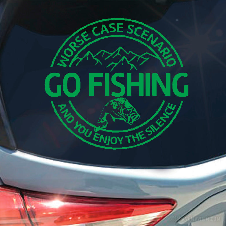 Worse case scenario Go Fishing vinyl sticker