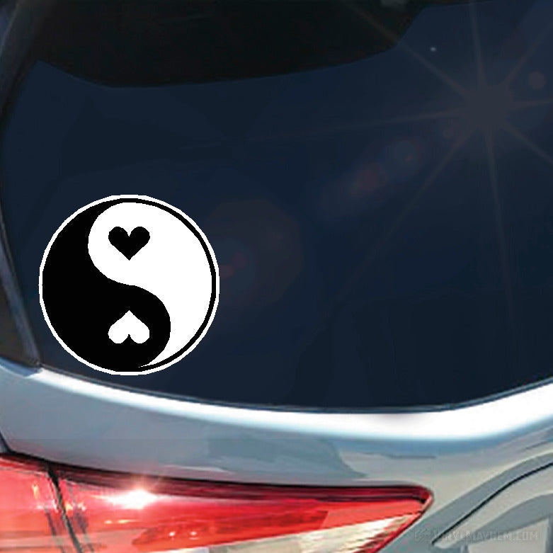 Yin Yang with hearts sticker