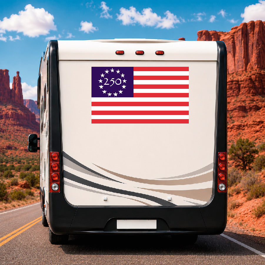 America 250th Anniversary Flag Vinyl Sticker
