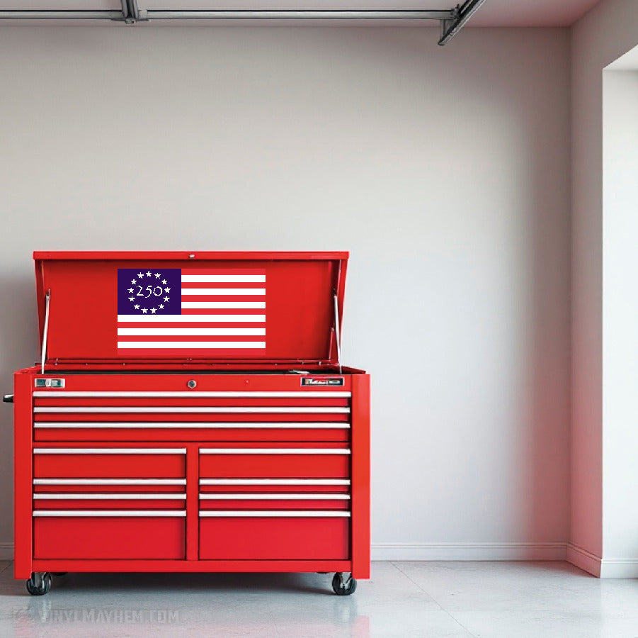 America 250th Anniversary Flag Vinyl Sticker