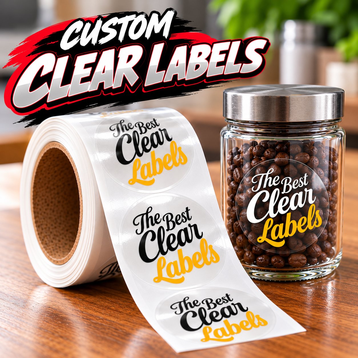 Custom Clear Vinyl Labels on Rolls