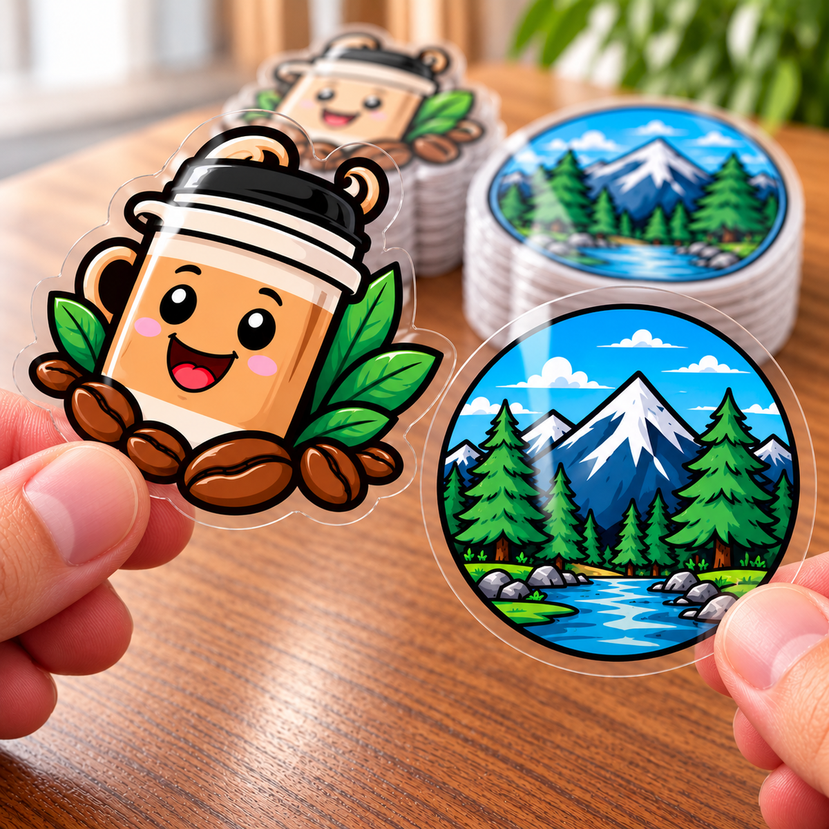 Custom Clear Vinyl Die-Cut Laminated Stickers