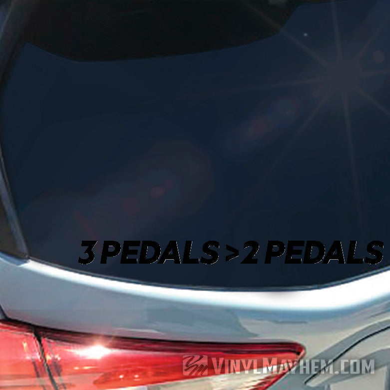 what are the 3 pedals in a car 3 Pedals greater than 2 Pedals car truck racing vinyl sticker decal