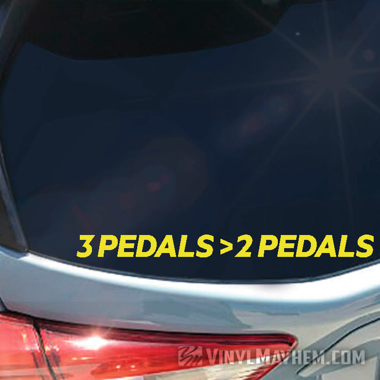 3 Pedals greater than 2 Pedals vinyl sticker