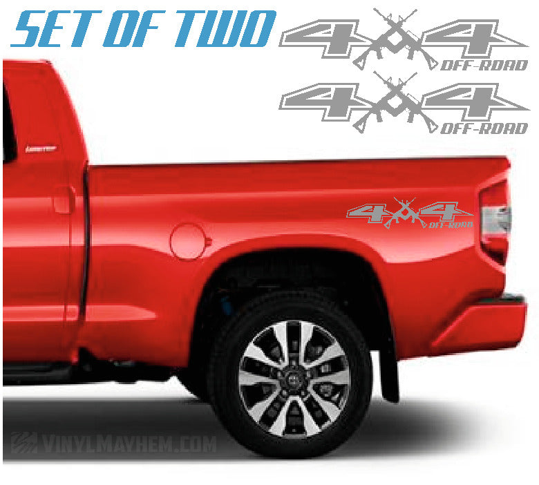 4X4 Off-Road with AR rifles vinyl sticker set