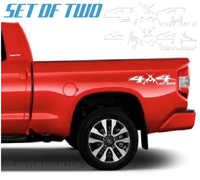 4X4 Off-Road with AR rifles vinyl sticker set
