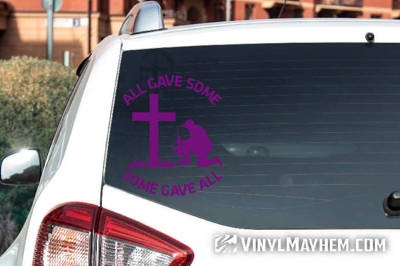 All Gave Some Some Gave All soldier kneeling circle text vinyl sticker