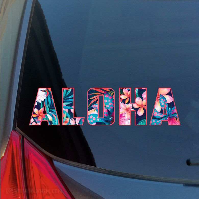 Aloha Floral Text sticker