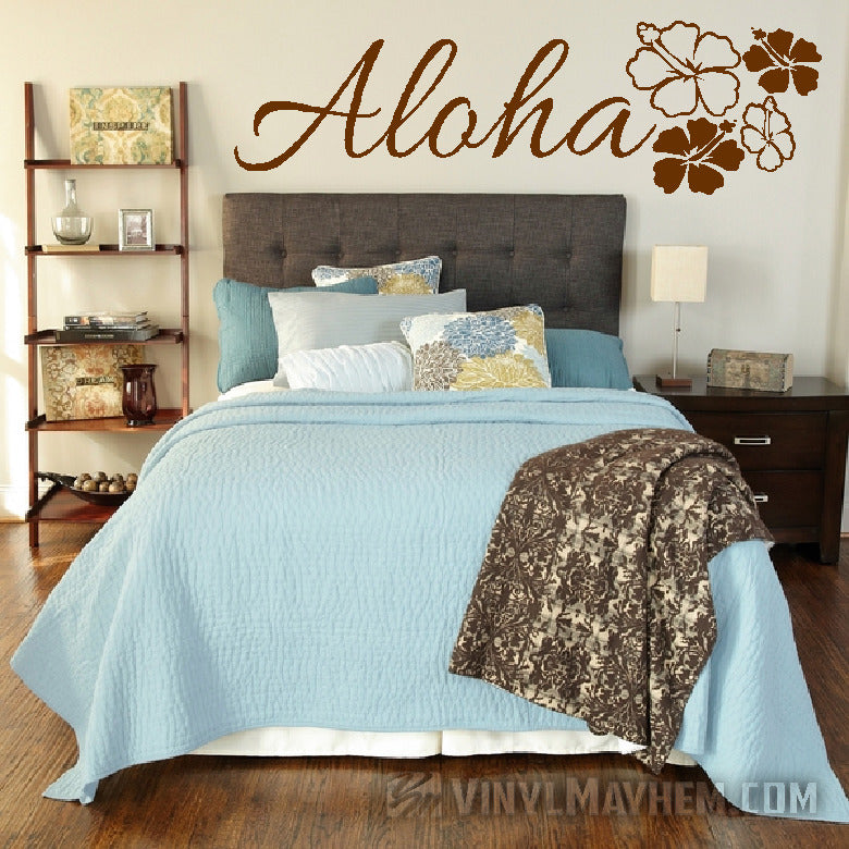 Aloha Hibiscus Flowers vinyl sticker
